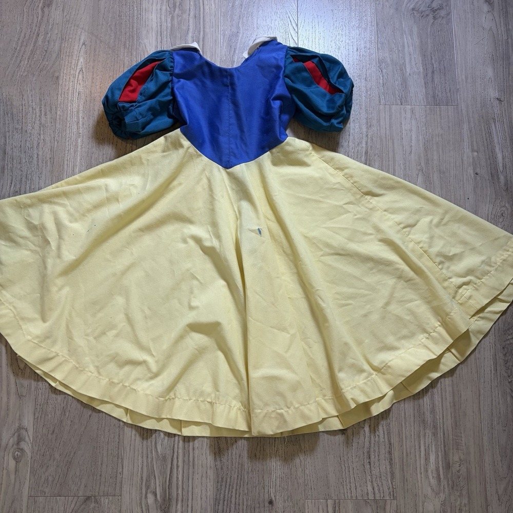 Vintage Handmade Disney Snow White Costume Child Size 5/6 Yellow Blue Dress Zip